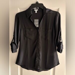 Express Black Button-Up Blouse